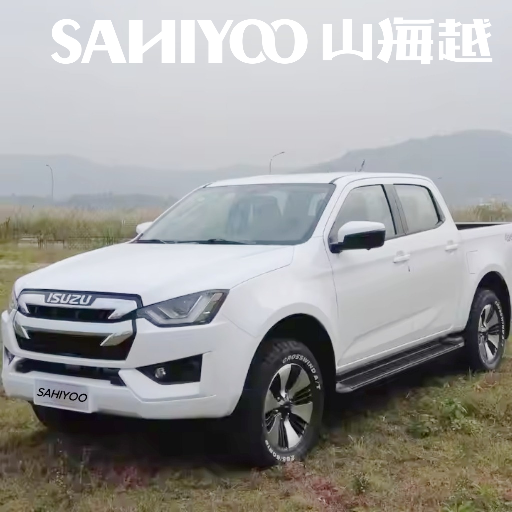 Isuzu T30 Explorer pickup front-side angle, showcasing modern SUV-style design
